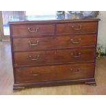 Georgian mahogany chest of drawers with 2 short and 3 long drawers, 112cm wide, 56cm deep, 90cm