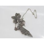 Art Nouveau style sterling silver fairy brooch size: approx 5.5 cm, as inspected
