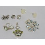 Various pendants and earrings most marked 925