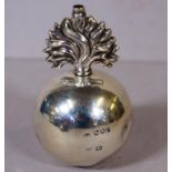 Antique sterling silver grenade cigar lighter hallmarked London 1912, 8.5cm high approx., some