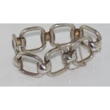 West German heavy silver modernist bracelet by FS (Franz Scheurle), weight: approx 74.4 grams