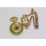 Vintage Hudson ladies open face pocket watch with a Vintage ladies Swiss Favre Leuba wristwatch