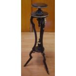 French ebonised display stand with ormolu, 103cm high approx