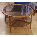 Chiswell retro 2 tier round coffee table 80cm diameter, 46cm high