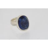 Silver druzy gemstone ring marked FIFI ROSE, size: M/6