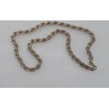 Silver rope twist link necklace size: 46cm length