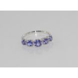 18ct white gold, tanzanite and diamond ring 1.52ct tanzanite, weight: approx 2.9 grams size: O/7