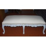 Ornately carved French style window seat 132cm x 60cm