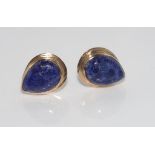 Lapis lazuli earrings with 9ct wash