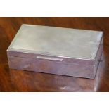 Sterling silver tobacco box hallmarked London 1967, W18cm X D11cm approx