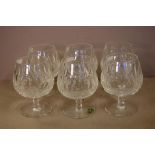 Six Waterford crystal brandy balloons Colleen pattern