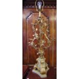 Vintage crafted gilt metal table lamp 97cm high approx.