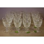Twelve Waterford crystal port glasses Colleen pattern, 10cm high approx.