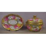 John Rose Coalport teapot stand brightly painted with flowers, circa 1810, together with matching