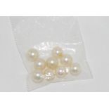 Bag of 9 drilled Akoya pearls