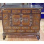 Korean brass bound side cabinet 87cm wide, 39cm deep, 76.5cm high