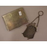 Sterling silver card case hallmarked Birmingham 1932,166grams approx, together with a vintage