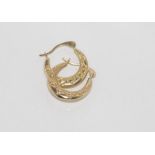 Delicate 9ct yellow gold hoop earrings weight: approx 0.43 grams