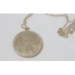 Hallmarked silver pendant on silver chain pendant maker James Dixon and sons