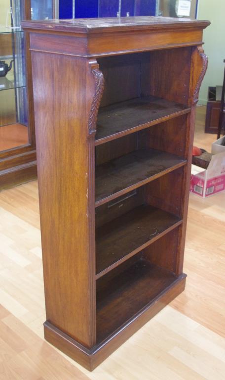 Edwardian open bookcase with adjustable shelves, 74cm wide, 32cm deep, 134.5cm high - Image 2 of 3