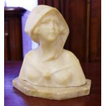 Alabaster bust of a lady 13cm high approx.