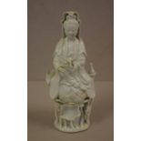 Antique Chinese blanc de chine figure 22.5cm high