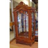 Antique style mirror backed display cabinet 87cm wide, 45cm deep, 202cm high
