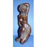 Bronze figure of an Egyptian lady signed to rear, 50cm high approx.