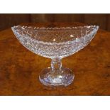 Large Waterford crystal "Heritage" boat comport minor chips to rim, 33.5cm wide, 23.5cm high