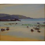 Les Graham (1942-), Tranquil Morning, Flynn's Beach, oil on board, signed lower right, 49cm x 60cm