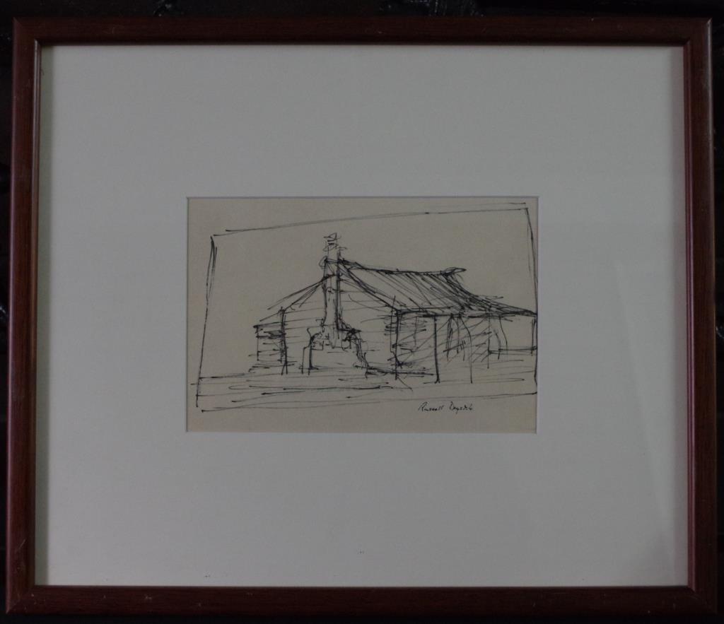 Russell Drysdale (1912-1981) poss. Hill End study ink on paper, signed lower right, 15 x 22.5 cm - Image 2 of 3