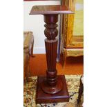 Carved wooden pedestal stand 108cm high approx