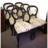 Six antique English balloon back chairs