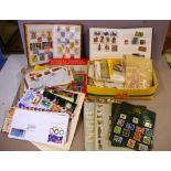 Quantity of Australian and world stamps to include first day covers, two albums, together with a
