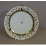 Early 19th century Meissen porcelain plate hand painted floral decoration with gilt highlights,