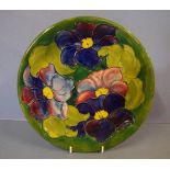 Moorcroft "Clematis" display plate signed and stamp to back, D26cm approx