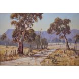 Allan Fizzell (1944-), Bush track Capertee oil on board, signed lower right & dated '77, 59cm x 90cm