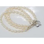 Tiffany (Elsa Peretti ) Open heart pearl bracelet signed Tiffany & Co Elsa Peretti 925 Spain,