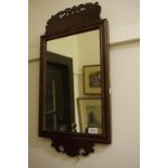 Georgian mahogany toilet mirror 67cm high, by 36cm