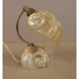 Art deco turban shell desk lamp (Turbo Marmoratus), 19.5cm high