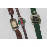 Three vintage Gucci fashion watches