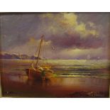 Ian Hansen (1948-), Sandy Straits oil on canvas, signed lower right, label verso, 19cm x 24cm