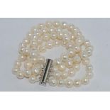 Four strand pearl bracelet