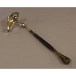 German silver toddy spoon assay mark E, Johan Wienicke (1857-65 Hamburg), 32 cm long approx.