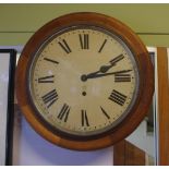 Ansonia railway clock with key and pendulum, 40cm diameter