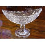 Large Waterford crystal "Heritage" boat comport ( chips to both ends), W33cm approx