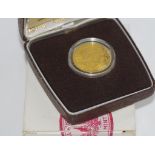 Royal Australian mint 1980 proof $200 coin 10gms 22ct gold, with certificate and case