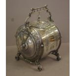Victorian silver plated biscuit barrel by Philip Ashberry, Sheffield, 23.5cm high
