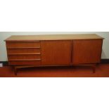 Retro 1970s sideboard with 4 drawers (the top with makers / sellers stamp dated 1974) and a 2 door