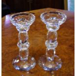 Pair of good cut crystal candlesticks H22cm approx